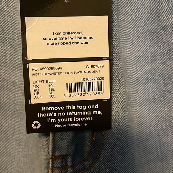 NWT Misguided Riot‎ High Rise Mom Jean 6L - Picture 4 of 5